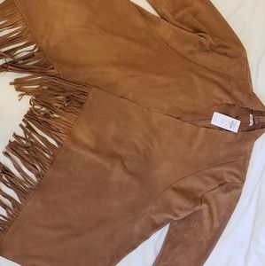 Brown jacket with fringe